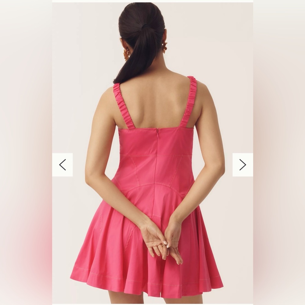 By Anthropologie Plunge Drop-Waist A-Line Mini Dress - Picture 3 of 6